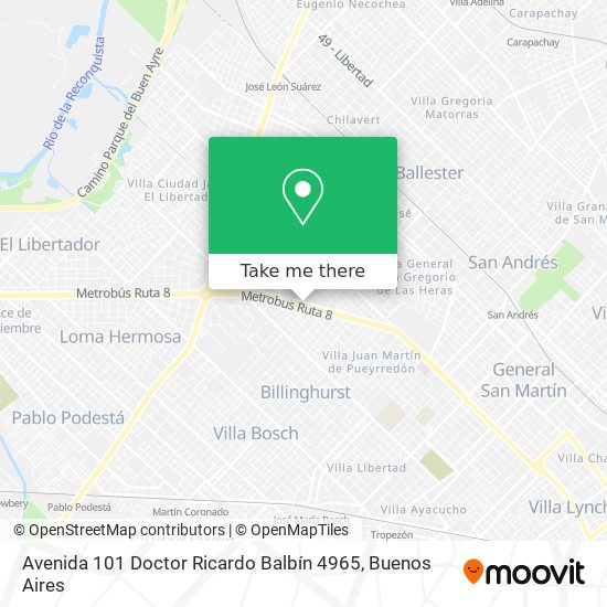 Avenida 101 Doctor Ricardo Balbín 4965 map