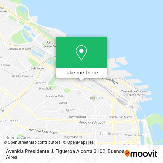 Mapa de Avenida Presidente J. Figueroa Alcorta 3102