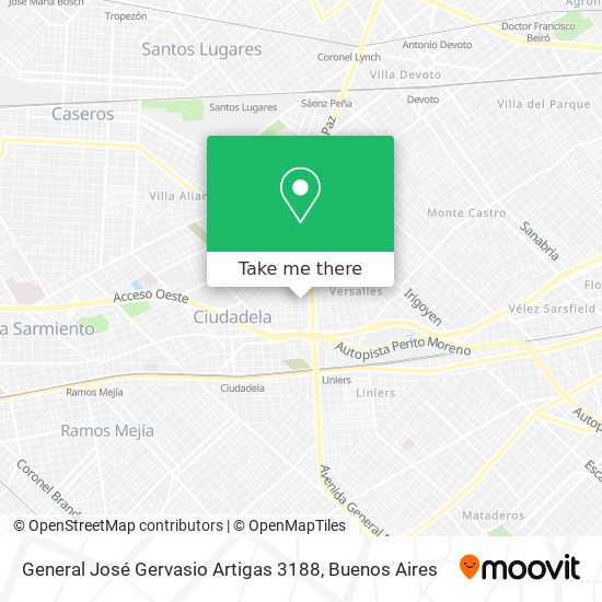 General José Gervasio Artigas 3188 map