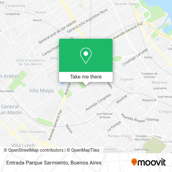 Entrada Parque Sarmiento map