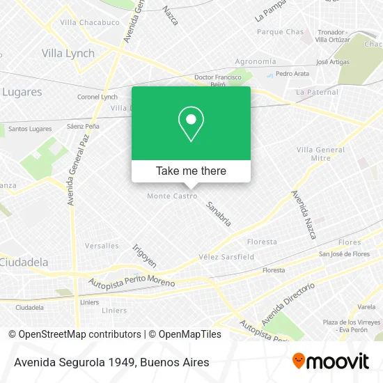 Mapa de Avenida Segurola 1949