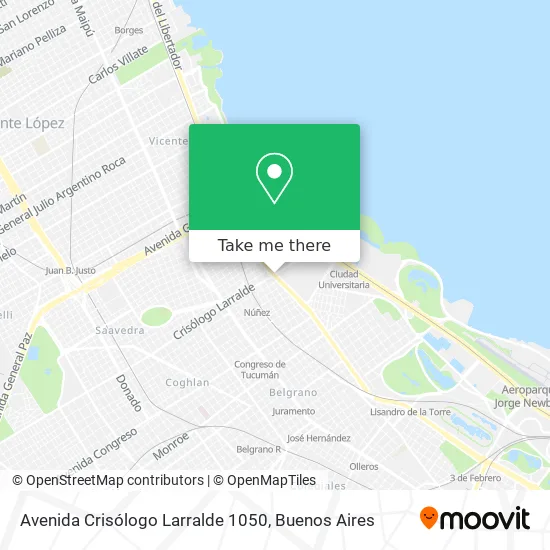 Mapa de Avenida Crisólogo Larralde 1050