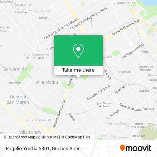 Rogelio Yrurtia 5801 map