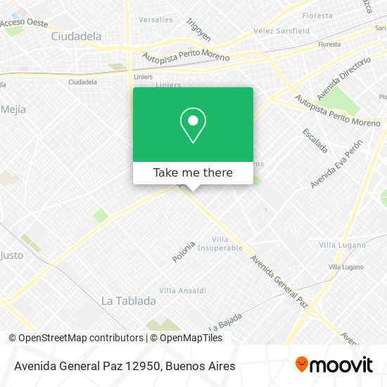 Mapa de Avenida General Paz 12950