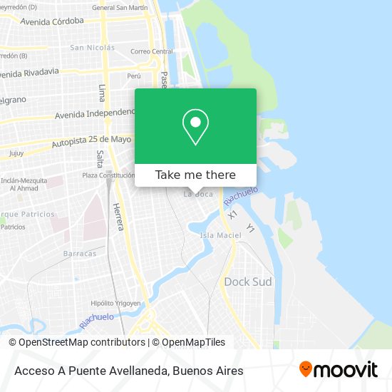 Mapa de Acceso A Puente Avellaneda