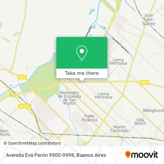 Avenida Eva Perón 9900-9998 map