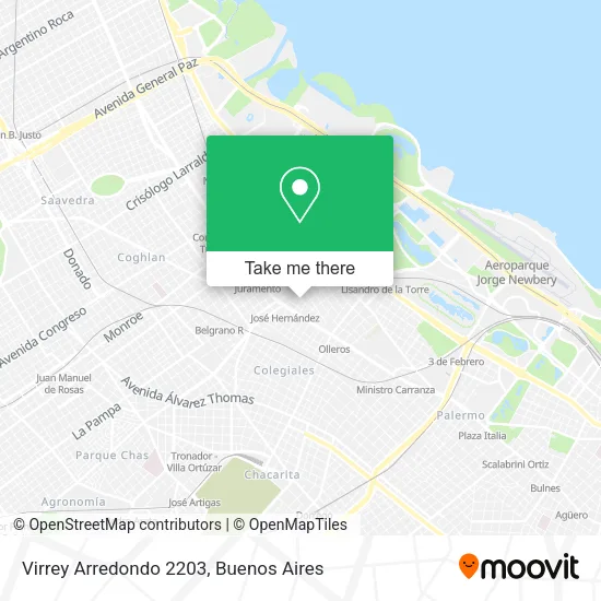 Virrey Arredondo 2203 map