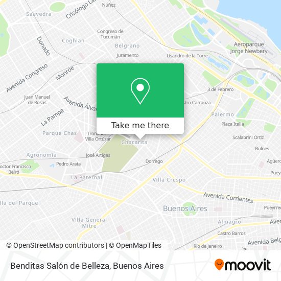 Mapa de Benditas Salón de Belleza