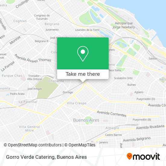 Mapa de Gorro Verde Catering