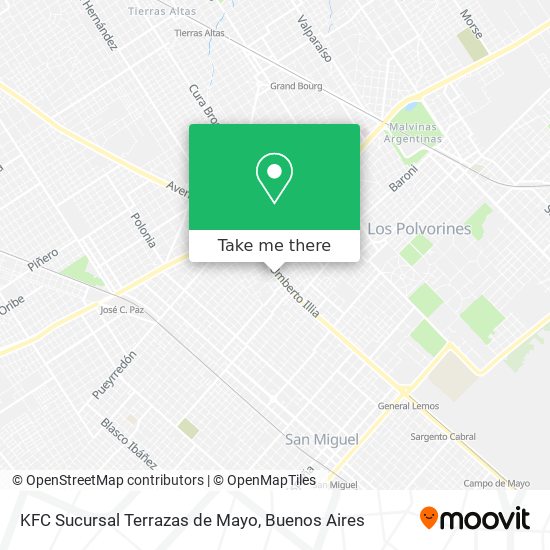 Mapa de KFC Sucursal Terrazas de Mayo