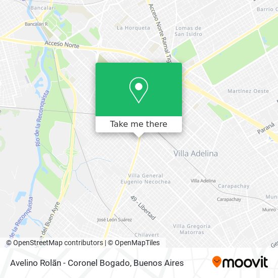 Avelino Rolãn - Coronel Bogado map