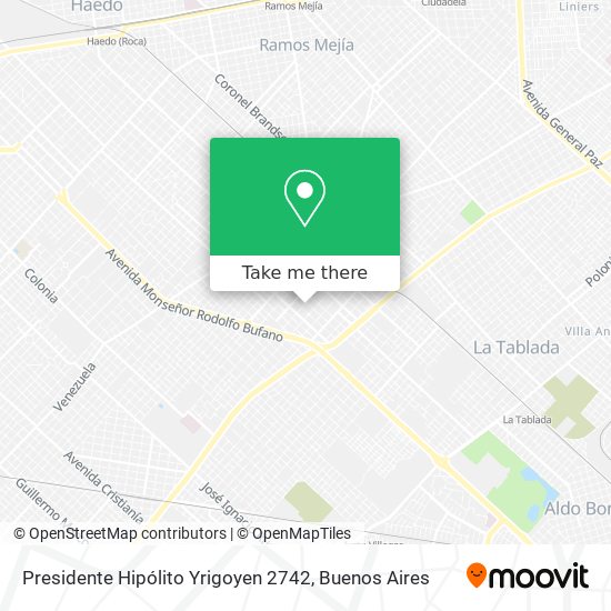 Presidente Hipólito Yrigoyen 2742 map