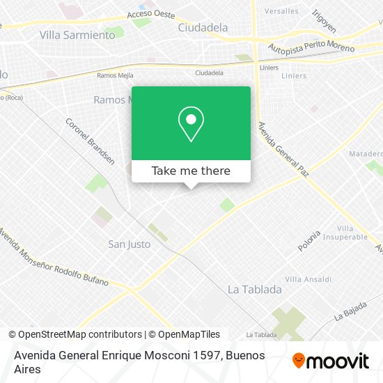 Avenida General Enrique Mosconi 1597 map