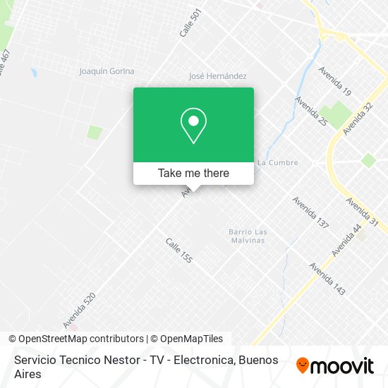 Mapa de Servicio Tecnico Nestor - TV - Electronica