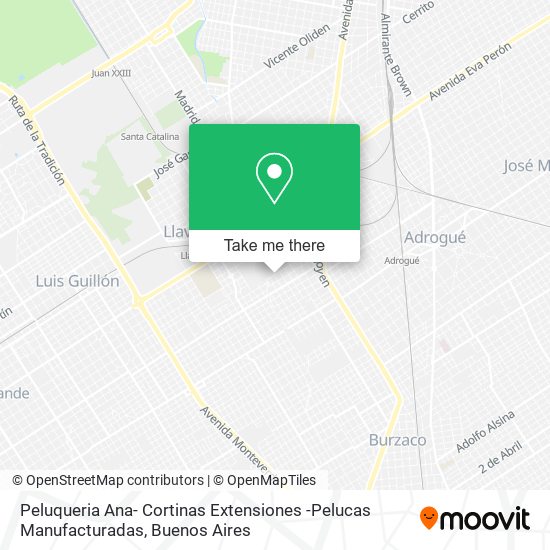 Mapa de Peluqueria Ana- Cortinas Extensiones -Pelucas Manufacturadas