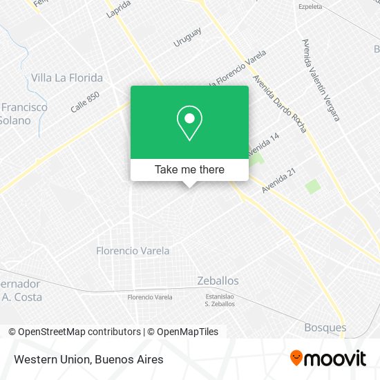 Mapa de Western Union