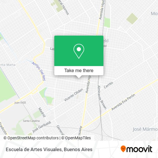 Mapa de Escuela de Artes Visuales