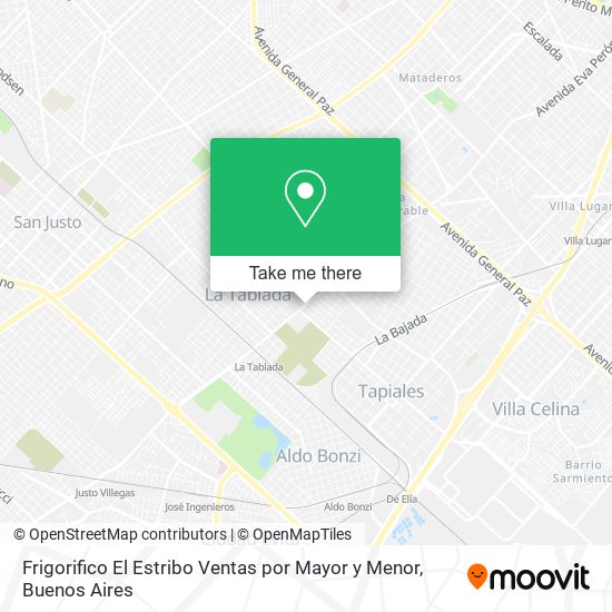 Mapa de Frigorifico El Estribo Ventas por Mayor y Menor