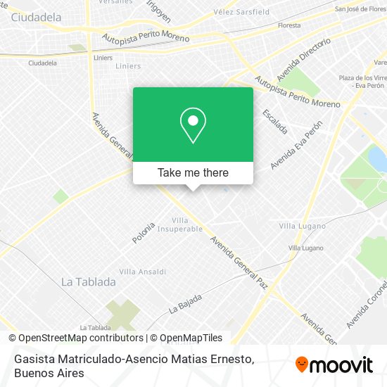 Mapa de Gasista Matriculado-Asencio Matias Ernesto