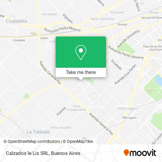 Mapa de Calzados le Lis SRL