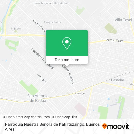 Parroquia Nuestra Señora de Itatí Ituzaingó map