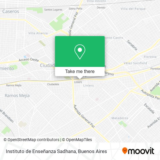 Mapa de Instituto de Enseñanza Sadhana