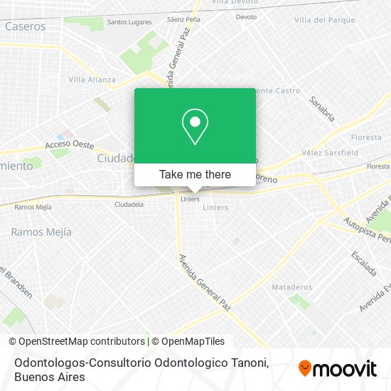 Mapa de Odontologos-Consultorio Odontologico Tanoni