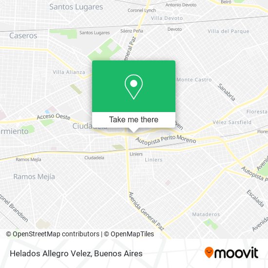 Helados Allegro Velez map