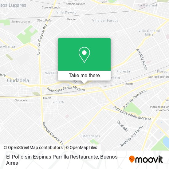 El Pollo sin Espinas Parrilla Restaurante map