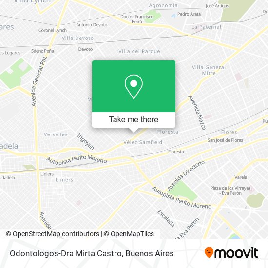 Odontologos-Dra Mirta Castro map