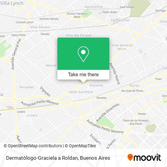 Dermatólogo-Graciela a Roldan map