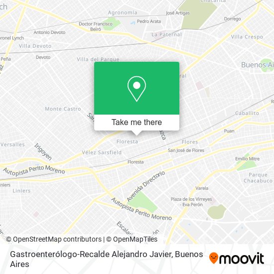 Mapa de Gastroenterólogo-Recalde Alejandro Javier