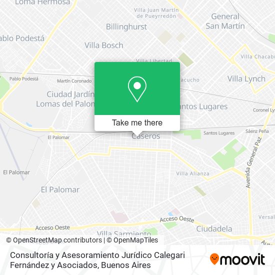 Consultoría y Asesoramiento Jurídico Calegari Fernández y Asociados map