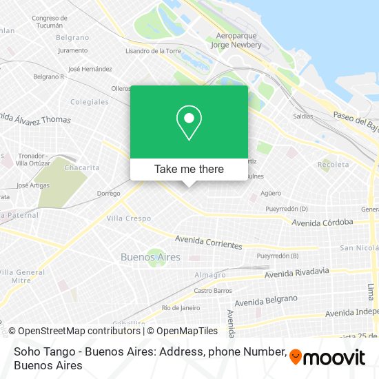 Mapa de Soho Tango - Buenos Aires: Address, phone Number