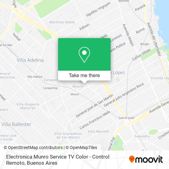 Electronica Munro Service TV Color - Control Remoto map
