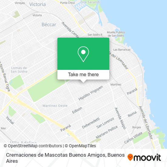 Cremaciones de Mascotas Buenos Amigos map