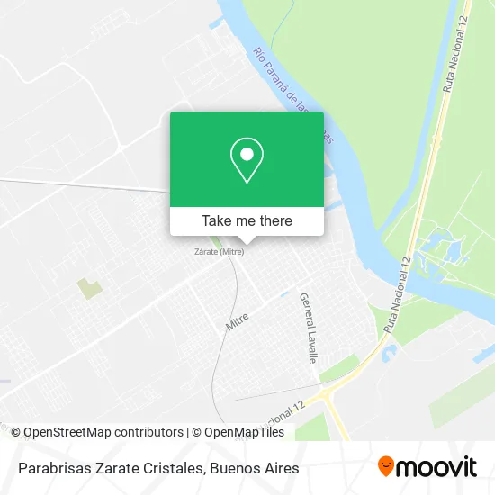 Mapa de Parabrisas Zarate Cristales