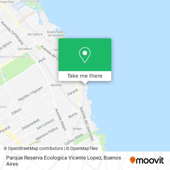 Parque Reserva Ecologica Vicente Lopez map
