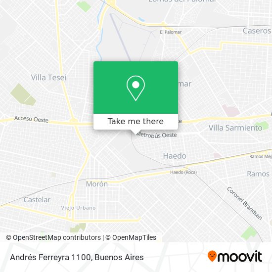 Andrés Ferreyra 1100 map