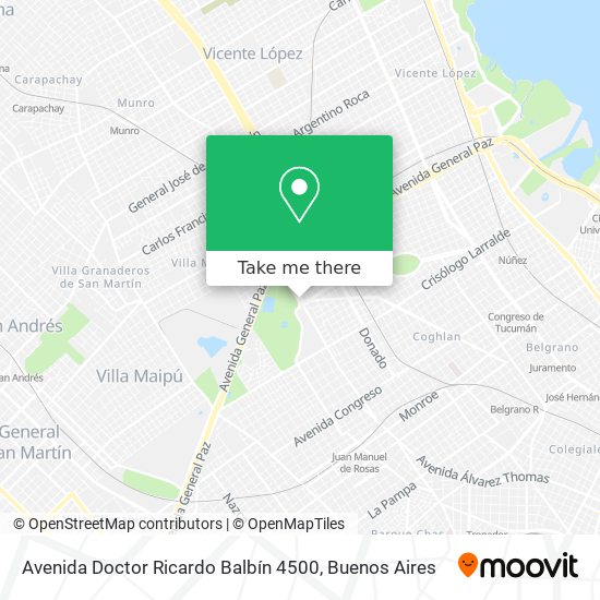 Avenida Doctor Ricardo Balbín 4500 map