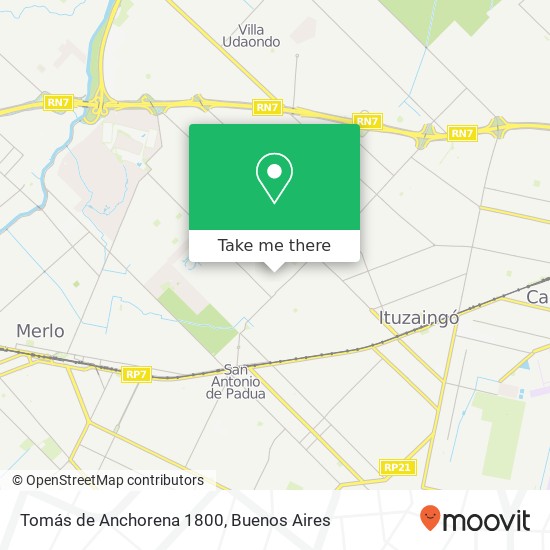 Tomás de Anchorena 1800 map