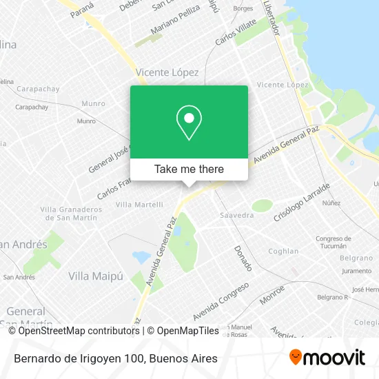 Mapa de Bernardo de Irigoyen 100