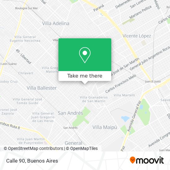 Calle 90 map