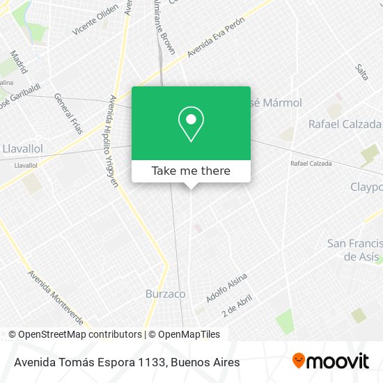 Avenida Tomás Espora 1133 map