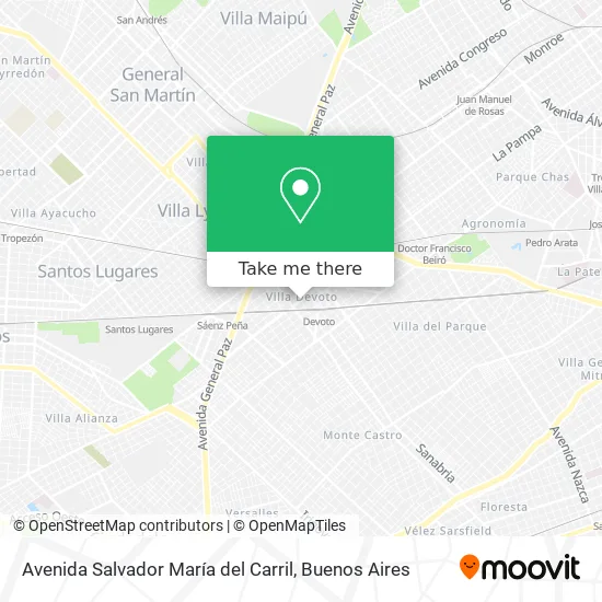 Mapa de Avenida Salvador María del Carril