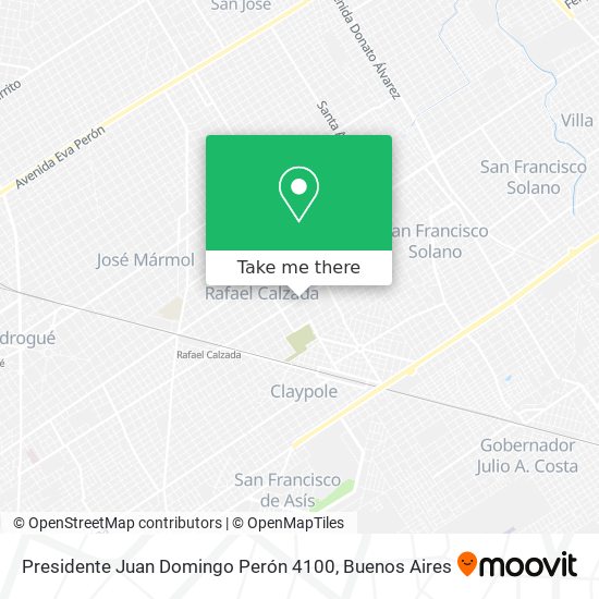 Presidente Juan Domingo Perón 4100 map