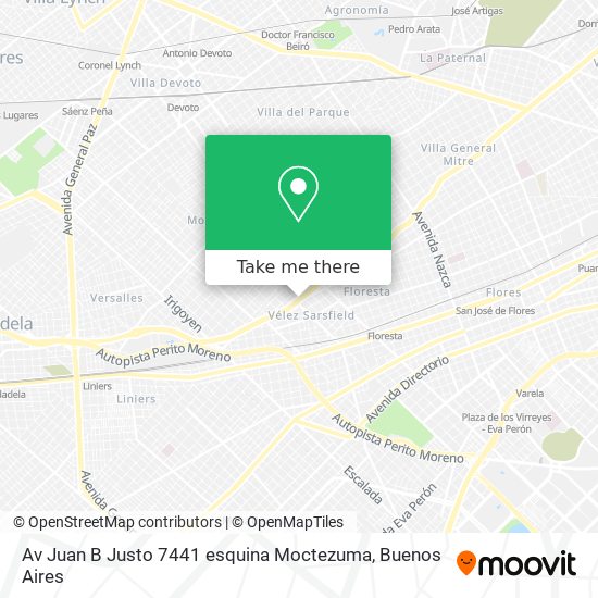 Mapa de Av Juan B Justo 7441 esquina Moctezuma