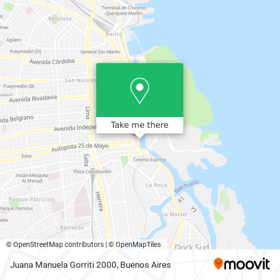 Juana Manuela Gorriti 2000 map