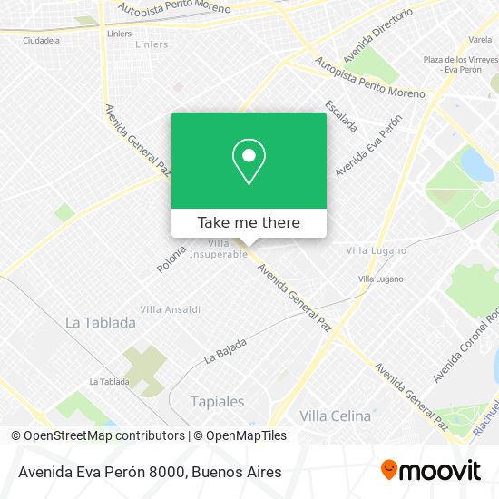 Mapa de Avenida Eva Perón 8000