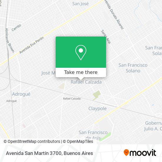 Avenida San Martín 3700 map